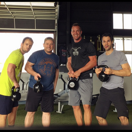 Source: emersondrive / Instagram "Half of @emersondrive and the Lunchtime Crew! #fitness #kettlebells #goodtimes #gettingstronger #gettingfaster #gettingbetter"