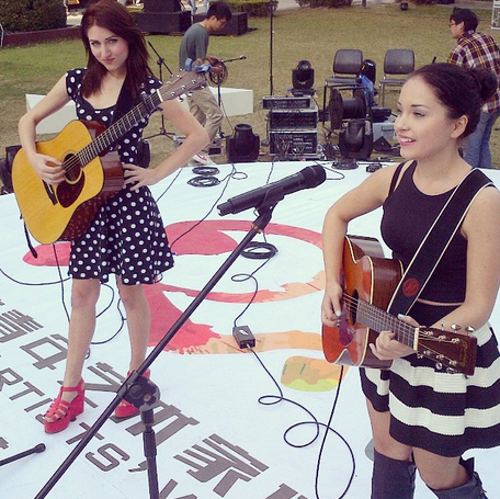 Source: command_central / Instagram  "Soundcheck for #ShanghaiTempleSquare performance. #commandsisters"