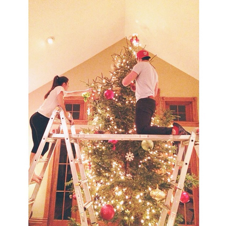 Source: thereklaws / Instagram "Decorating the tree (with scaffolding?) who knows.. Go big or go home."