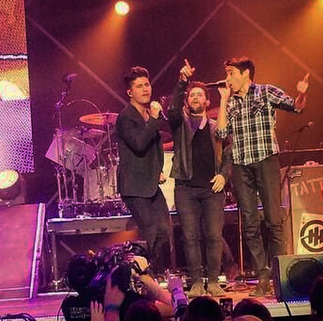 Source:  jordanmcintosh / Instagram "Rockin out on stage w/ the guys of @danandshay! #heysoulsister"
