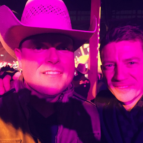 Source: thepaulmcguire / Instagram "My pal @thegordbamford & I at the crazy tiny @garthbrooks show in #Nashville during #CRS2015 #menagainstmachine"