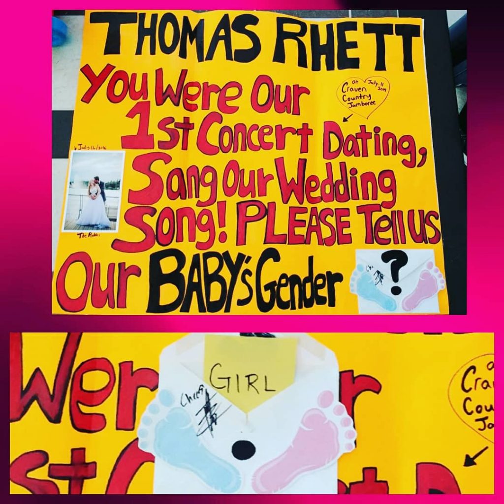 Thomas Rhett Gender Reveal Fan Sign Winnipeg
